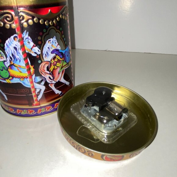Musical Carrousel Cookie Tin Collectible from Denmark - Picture 3 of 6